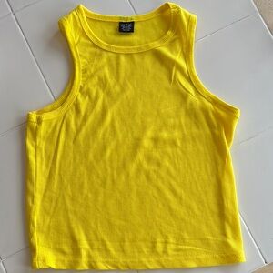 Bright Yellow Ribbed Tank Top